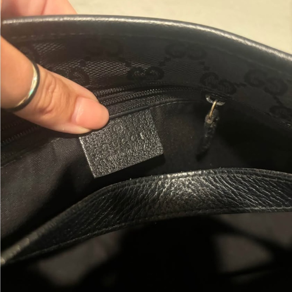 Gucci Black Leather Top-Handle Shoulder Bag - Picture 7 of 10
